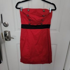 Hearts and Roses strapless sailor dress